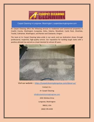 Carpet Cleaning in Longview, WashingtonCarpet Cleaning in Longview, Washington |