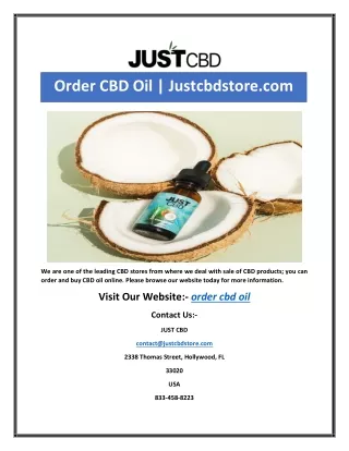 Order CBD Oil | Justcbdstore.com