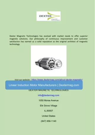 Linear Induction MotorLinear Induction Motor Manufacturers | Dextermag.com