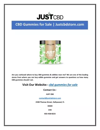 CBD Gummies for Sale | Justcbdstore.com