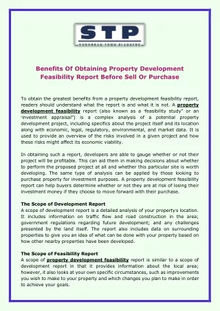 Benefits Of Obtaining Property Development Feasibility Report Before Sell Or Purchase