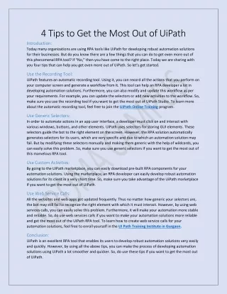 4 tips to get the most out of uipath introduction