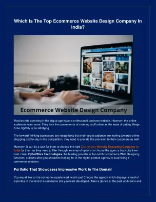 which is the top ecommerce website design company
