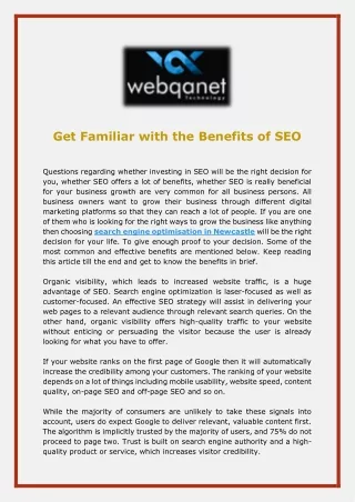 get familiar with the benefits of seo
