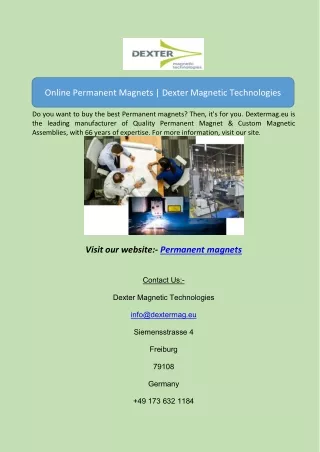 adextermag@gmail.comOnline Permanent Magnets | Dexter Magnetic Technologies