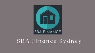 Sba finance Sydney