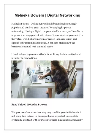 melneka bowers digital networking
