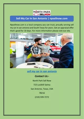 Sell My Car In San Antonio | npsellnow.com