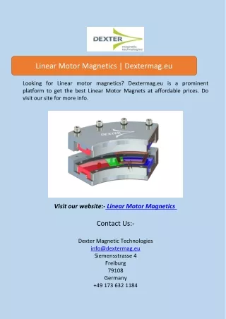 Linear Motor MagneticsLinear Motor Magnetics | Dextermag.eu