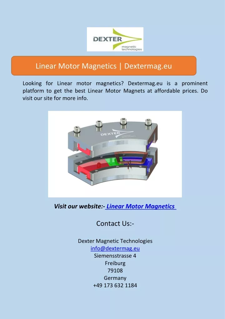 linear motor magnetics dextermag eu