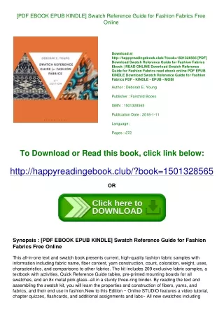 [PDF EBOOK EPUB KINDLE] Swatch Reference Guide for Fashion Fabrics Free Online