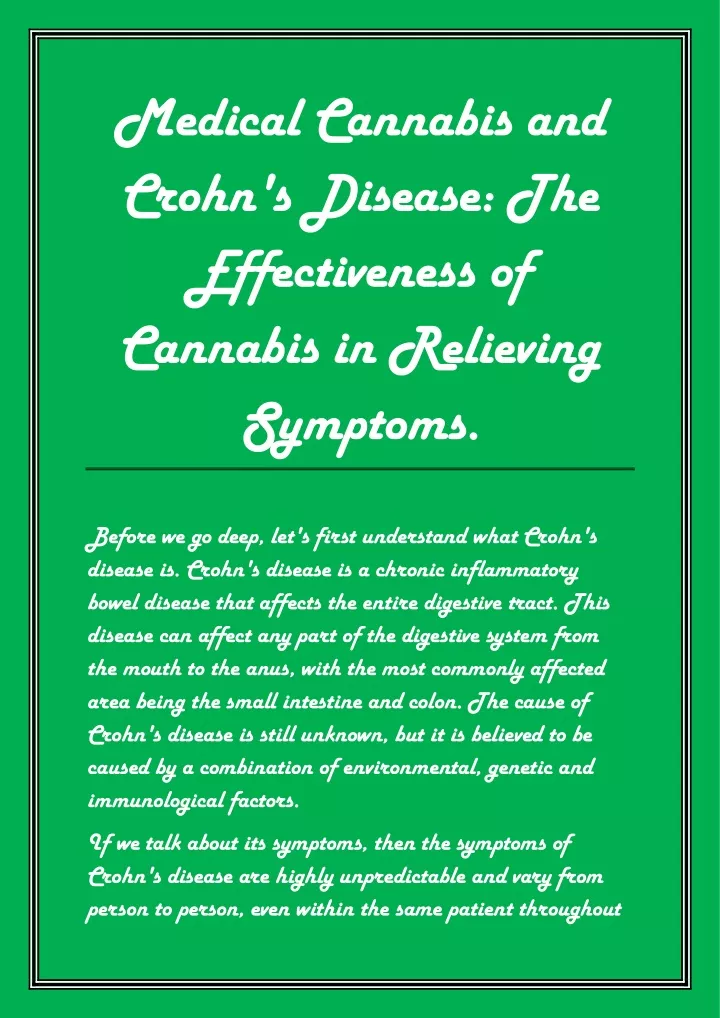 medical cannabis and crohn s disease