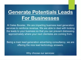 generate potentials leads for businesses
