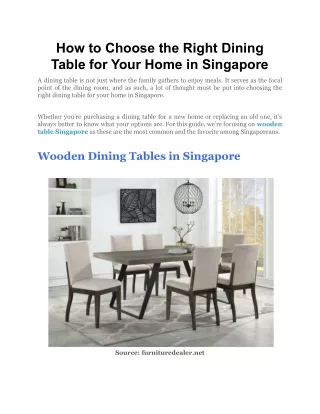 how to choose the right dining table for your