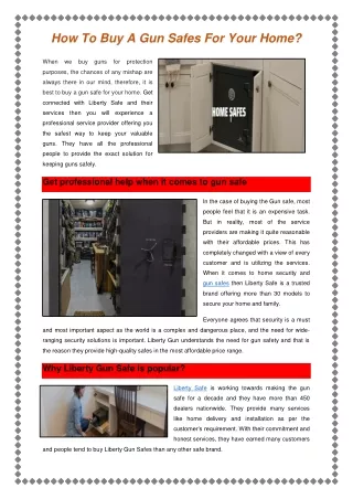 How To Buy A Gun Safes For Your Home
