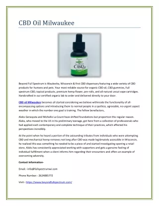 cbd oil milwaukee