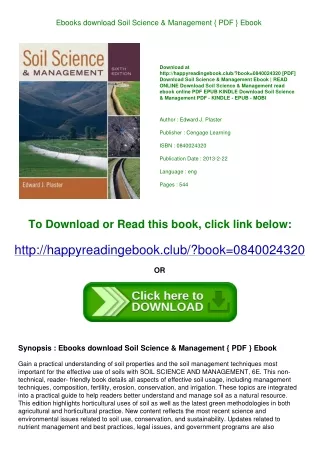 Ebooks download Soil Science & Management { PDF } Ebook