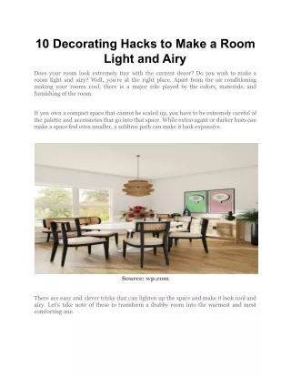 10 decorating hacks to make a room light and airy