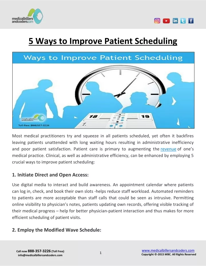 5 ways to improve patient scheduling