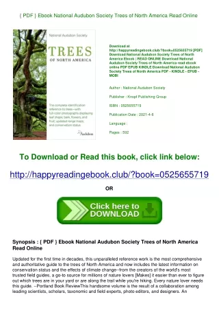 { PDF } Ebook National Audubon Society Trees of North America Read Online