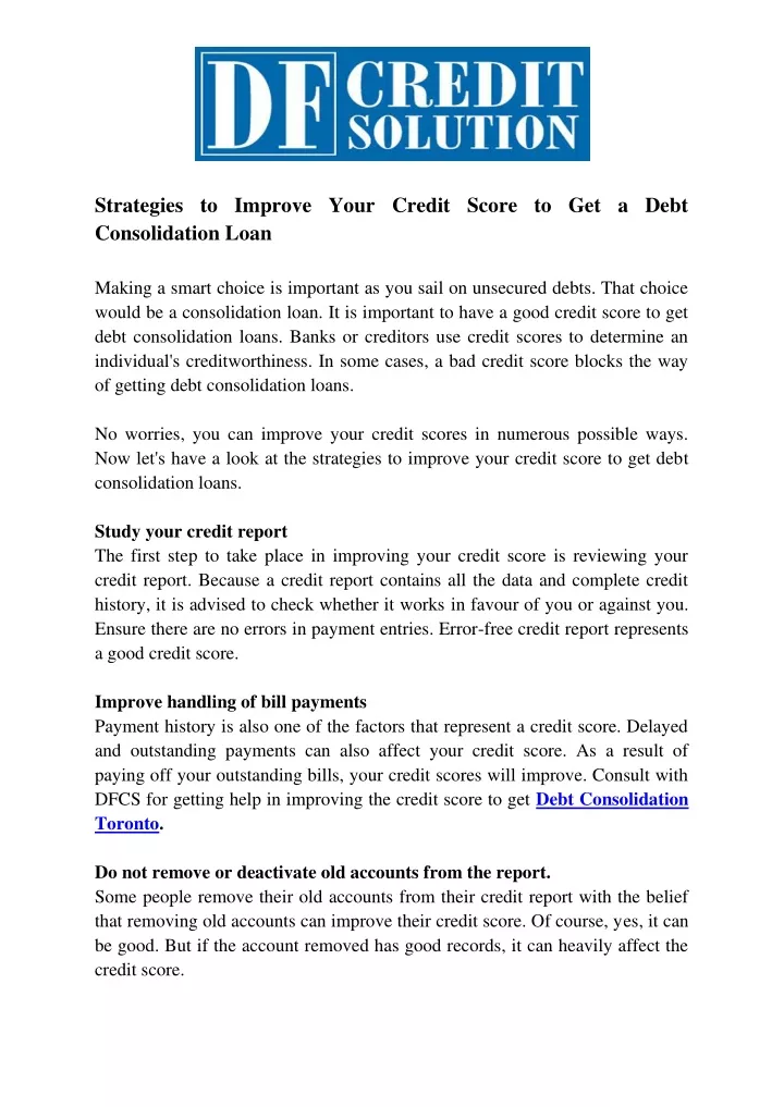 strategies to improve your credit score