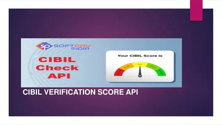 cibil verification score api