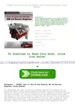 [BOOK] How to Build and Modify GM LS-Series Engines [Free Ebook]