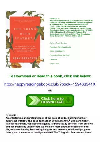 <(READ-PDF!) The Thing with Feathers The Surprising Lives of Birds and What They