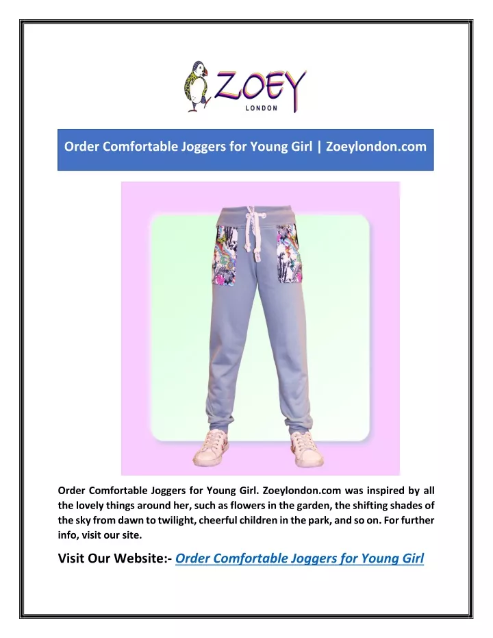 order comfortable joggers for young girl