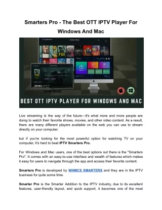 smarters pro the best ott iptv player for