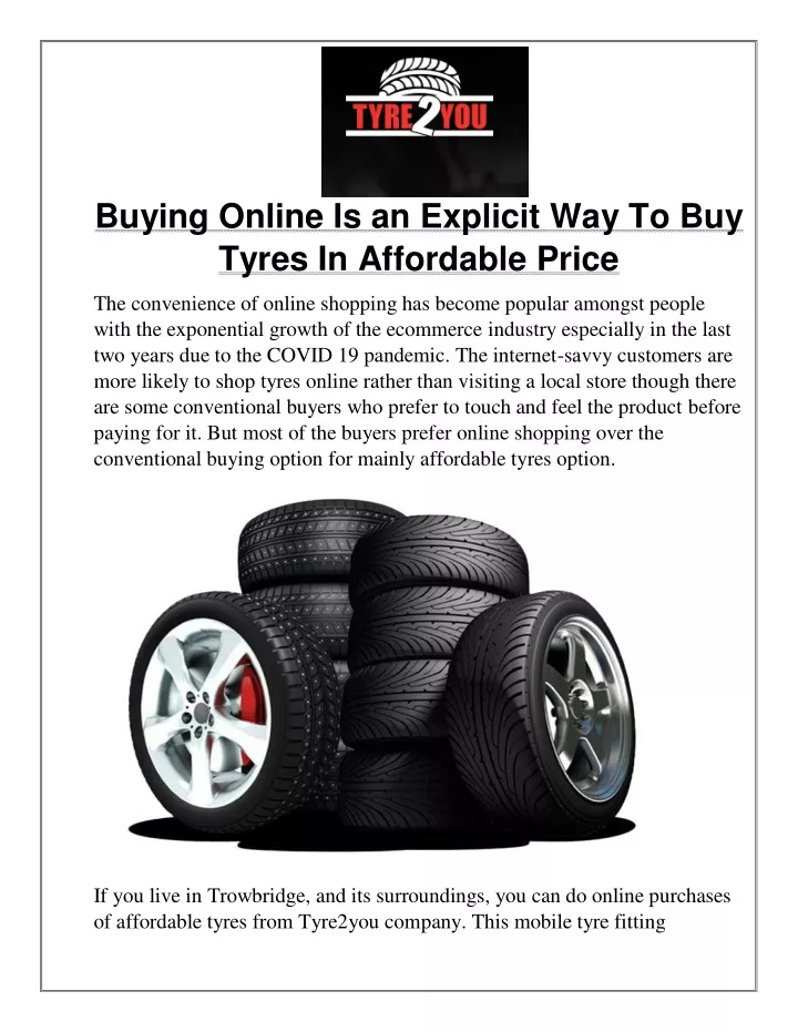 buying online is an explicit way to buy tyres