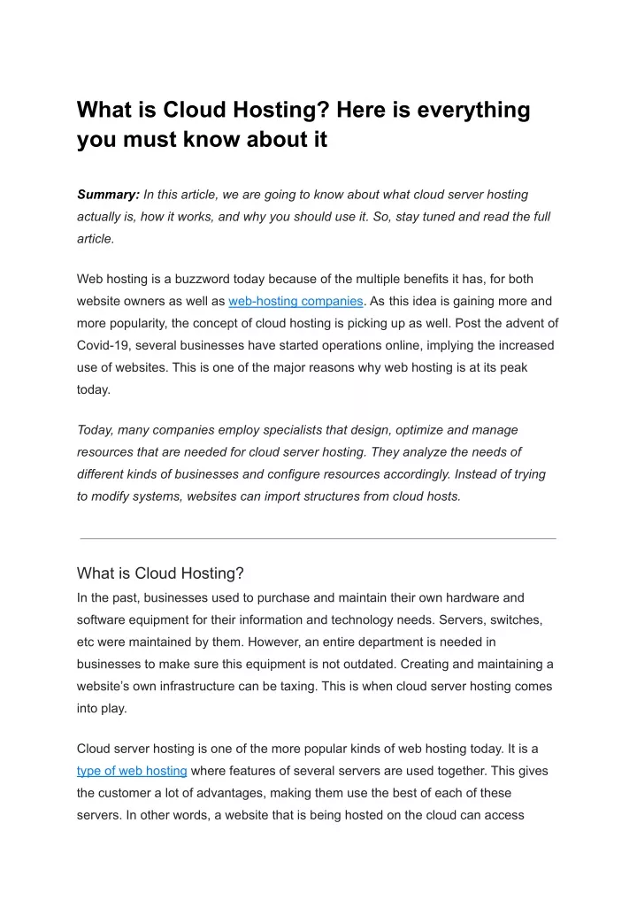 what is cloud hosting here is everything you must