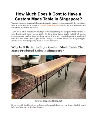 how much does it cost to have a custom made table