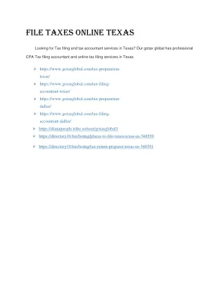 file taxes online texas