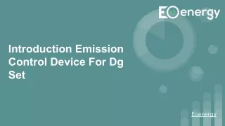 Introduction Emission control device for dg set