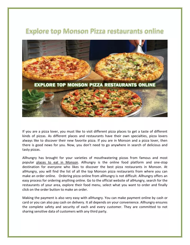 if you are a pizza lover you must like to visit