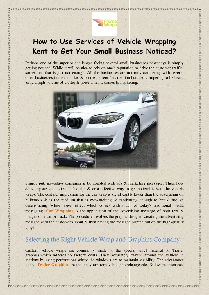how to use services of vehicle wrapping kent