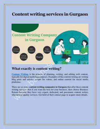 Content writing services in Gurgaon - Business Raisers