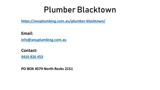 plumber blacktown