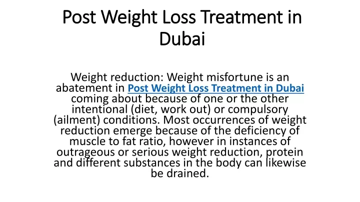 post weight loss treatment in dubai