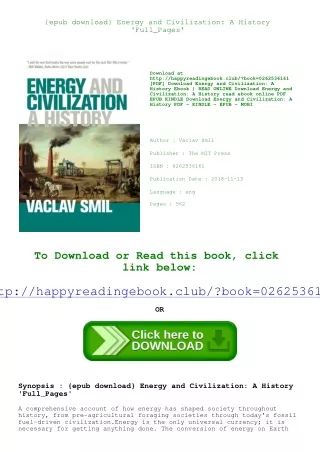 {epub download} Energy and Civilization A History 'Full_Pages'