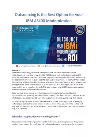 outsourcing is the best option for your ibm as400