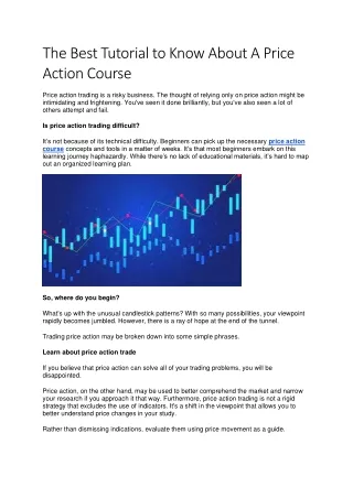 The Best Tutorial to Know About A Price Action Course