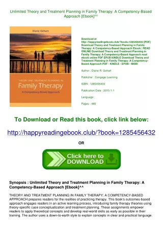 Unlimited Theory and Treatment Planning in Family Therapy A Competency-Based App