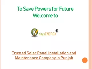 Trusted Solar Panel Installation and Maintenance Company in Punjab