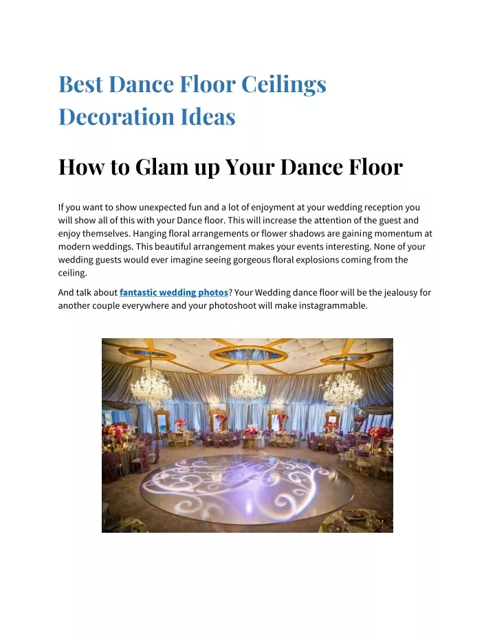 best dance floor ceilings decoration ideas