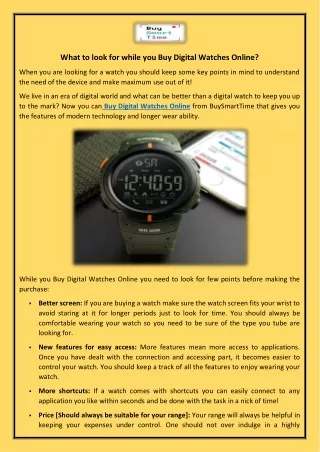 Buy Digital Watches Online