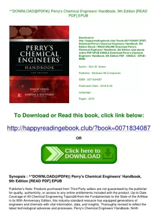 ^*DOWNLOAD@PDF#)} Perry's Chemical Engineers' Handbook  9th Edition [READ PDF] E