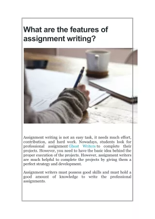 what are the features of assignment writing- Allessaywriter