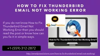 how to fix thunderbird email not working error